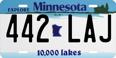 MN license plate 442LAJ