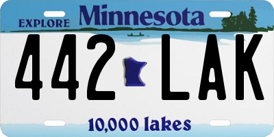 MN license plate 442LAK