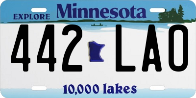 MN license plate 442LAO