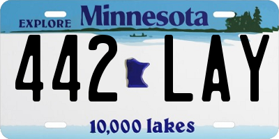 MN license plate 442LAY