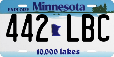 MN license plate 442LBC