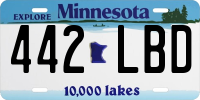 MN license plate 442LBD
