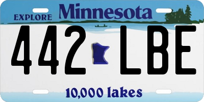 MN license plate 442LBE