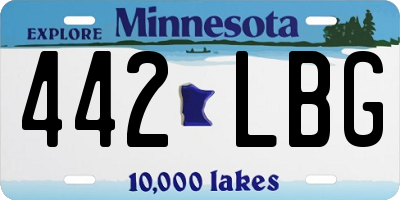MN license plate 442LBG