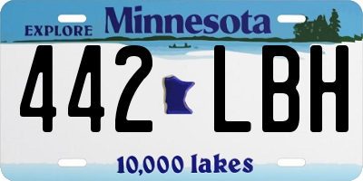 MN license plate 442LBH