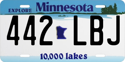 MN license plate 442LBJ