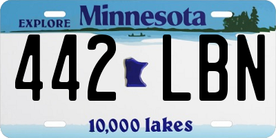MN license plate 442LBN