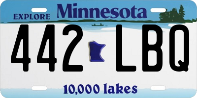 MN license plate 442LBQ