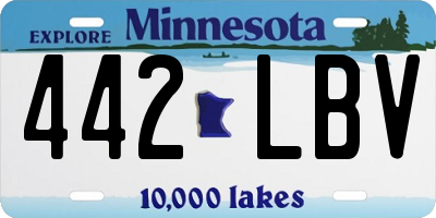 MN license plate 442LBV
