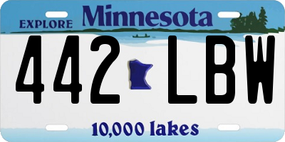 MN license plate 442LBW