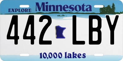 MN license plate 442LBY
