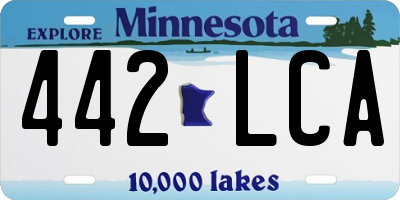 MN license plate 442LCA