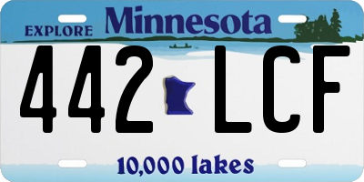 MN license plate 442LCF