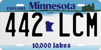 MN license plate 442LCM