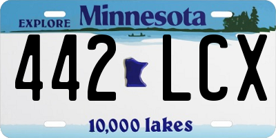 MN license plate 442LCX