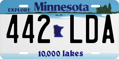 MN license plate 442LDA