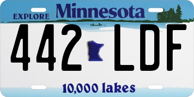 MN license plate 442LDF