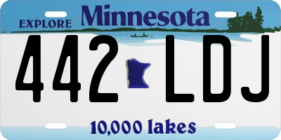 MN license plate 442LDJ