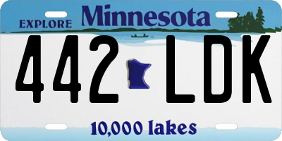 MN license plate 442LDK