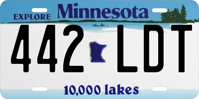 MN license plate 442LDT