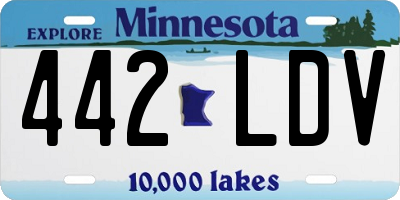 MN license plate 442LDV