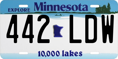 MN license plate 442LDW
