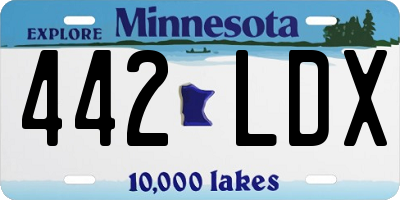 MN license plate 442LDX