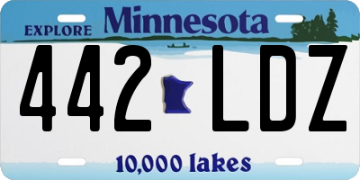MN license plate 442LDZ