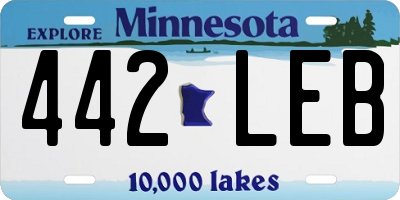 MN license plate 442LEB