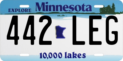 MN license plate 442LEG