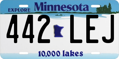 MN license plate 442LEJ