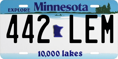 MN license plate 442LEM