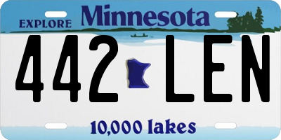 MN license plate 442LEN