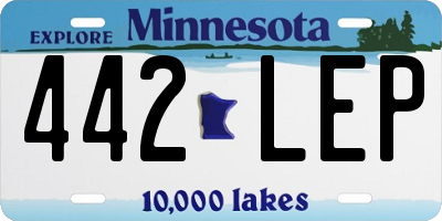 MN license plate 442LEP