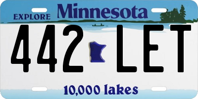 MN license plate 442LET