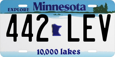 MN license plate 442LEV