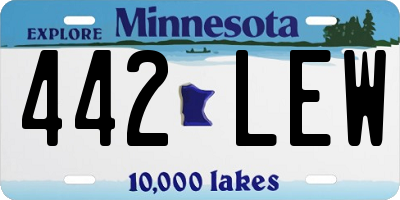 MN license plate 442LEW