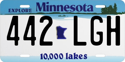 MN license plate 442LGH