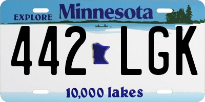 MN license plate 442LGK