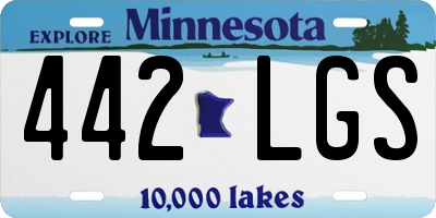 MN license plate 442LGS