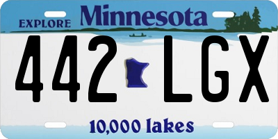 MN license plate 442LGX