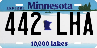 MN license plate 442LHA
