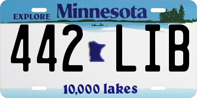 MN license plate 442LIB