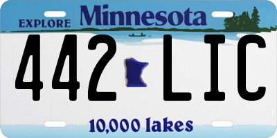 MN license plate 442LIC