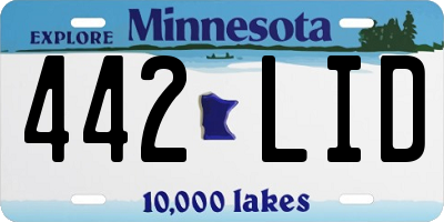 MN license plate 442LID
