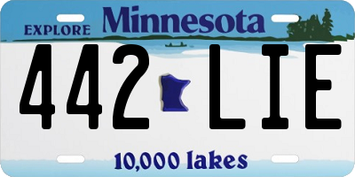 MN license plate 442LIE