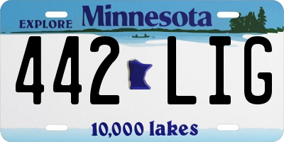 MN license plate 442LIG