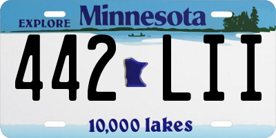MN license plate 442LII