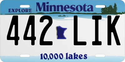 MN license plate 442LIK
