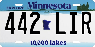 MN license plate 442LIR